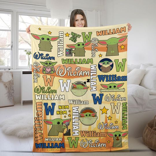 Discover Personalized Baby Yoda Grogu Blanket/Baby Yoda Starwars Fleece Blanket/The Mandalorian Baby Yoda Birthday Gifts Baby Yoda Christmas OGYV32