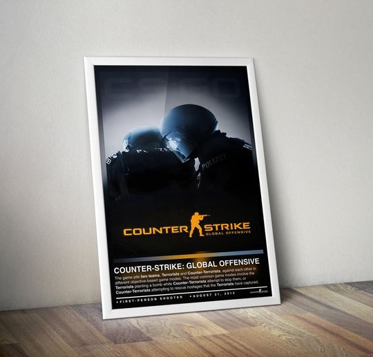 Discover Counter Strike Global Offensive Poster | Counter Strike Poster | 4 Colors | Gaming Decor | Video Game Poster | Gaming Gift | Gaming Wall Art