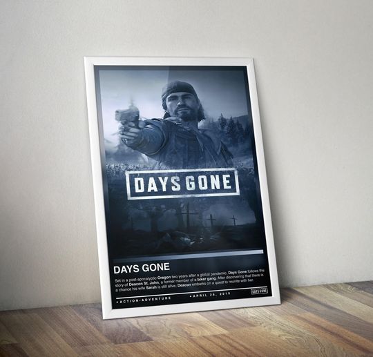 Discover Days Gone Poster Print | Days Gone Cover | Gaming Poster | 4 Colors | Gaming Decor | Video Game Poster | Gaming Gift | Video Game Print