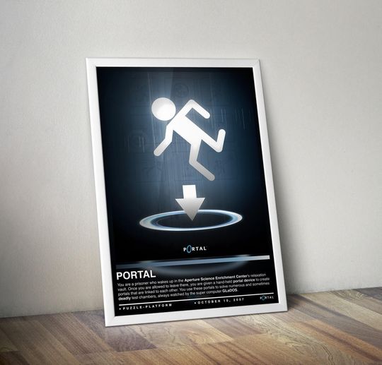 Discover Portal Poster Print | Gaming Cover | Gaming Poster | 4 Colors | Gaming Decor | Video Game Poster | Gaming Gift | Video Game Print