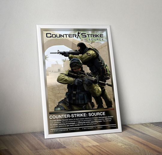 Discover Counter Strike Source Poster | Counter Strike Poster | 4 Colors | Gaming Decor | Video Game Poster, Gaming Gift, Gaming Wall Art, Gaming Art