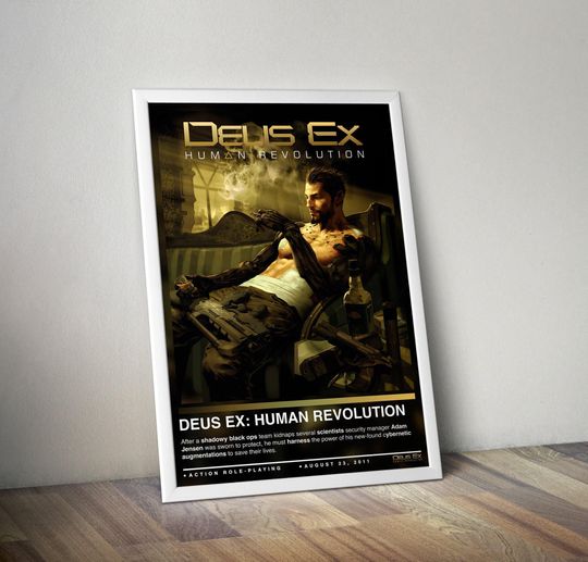 Discover Deus Ex Human Revolution Poster Print | Gaming Cover | Gaming Poster | 4 Colors | Gaming Decor, Video Game Poster, Gaming Gift, Gaming Print