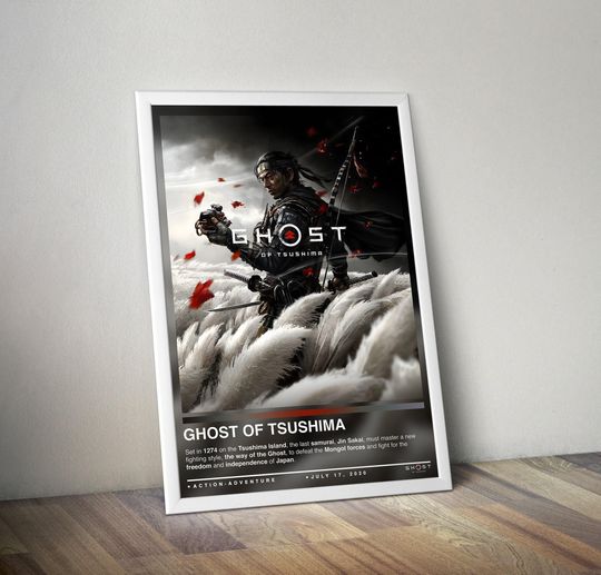 Discover Ghost of Tsushima Poster | Ghost of Tsushima Print | 4 Colors | Gaming Decor | Video Game Poster | Gaming Gift | Gaming Wall Art, Gaming Art