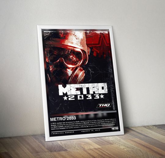 Discover Metro 2033 Poster | Metro 2033 Print | Gaming Poster | 4 Colors | Gaming Decors | Video Game Posters | Gaming Gifts | Gaming Wall Arts