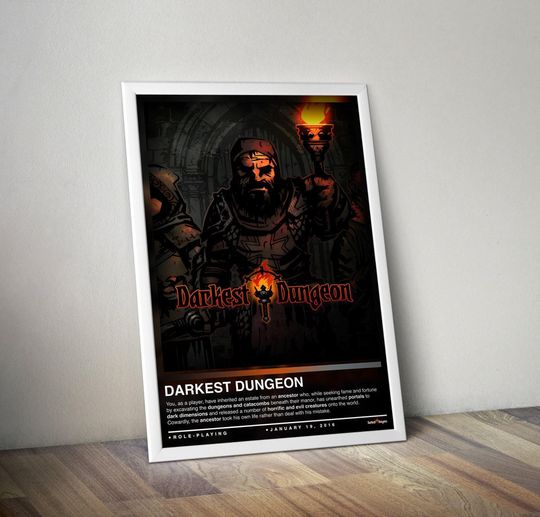 Discover Darkest Dungeon Poster | Darkest Dungeon Print | Gaming Poster | 4 Colors | Gaming Decor | Video Game Poster | Gaming Gift | Gaming Wall Art