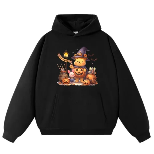 Discover Winnie the Pooh Halloween Trendy Hoodie, Unisex Street Sports Pullover
