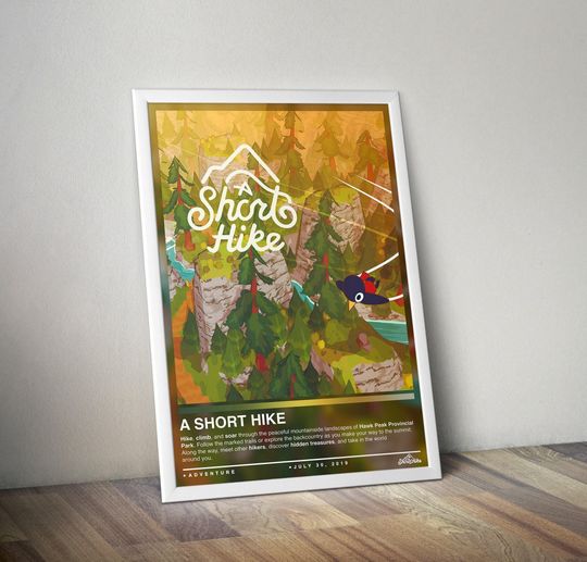 Discover A Short Hike Poster Print | Gaming Cover | Gaming Poster | 4 Colors | Gaming Decor | Video Game Poster | Gaming Gift | Video Game Print