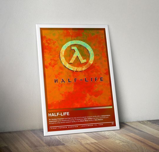 Half-Life 1998 Poster | Half-Life Print | Gaming Posters | Gaming Decors | Video Game Posters | Gaming Gifts | Gaming Wall Arts