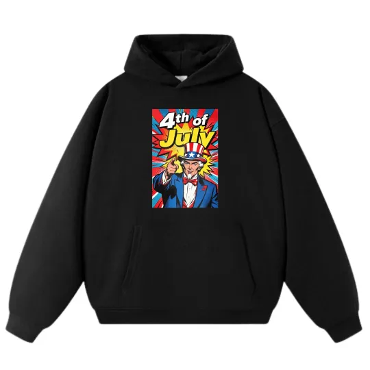 Discover 4th of July Uncle Sam Pop Art Hoodie