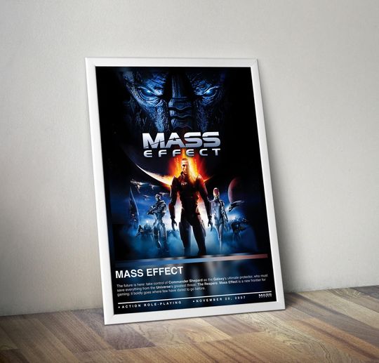 Mass Effect Poster Print | Mass Effect Cover | Gaming Poster | Gaming Decor | Video Game Poster | Gaming Gift | Video Game Print