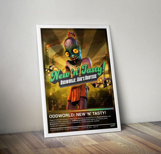 Discover Oddworld New 'n' Tasty! Poster Print | Gaming Poster | 4 Colors | Gaming Decor | Video Game Poster | Gaming Gift | Video Game Print