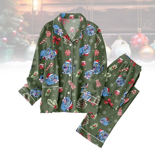 Discover Christmas Tiger Kp0p Pajamas Set, Derpy Tiger Costume Pjs, Cute Tiger Sleepwears, Kp0p Demon Christmas Kid Pjs, Tiger Kid Gift