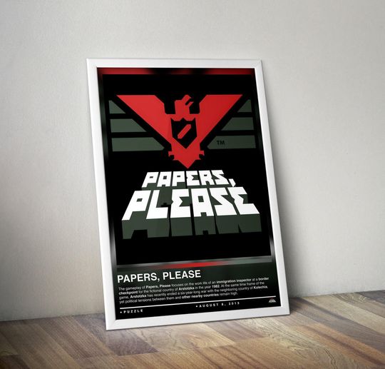 Discover Papers Please Poster | Papers Please Print | Gaming Posters | 4 Colors | Gaming Decors | Video Game Posters | Gaming Gifts | Gaming Wall Art