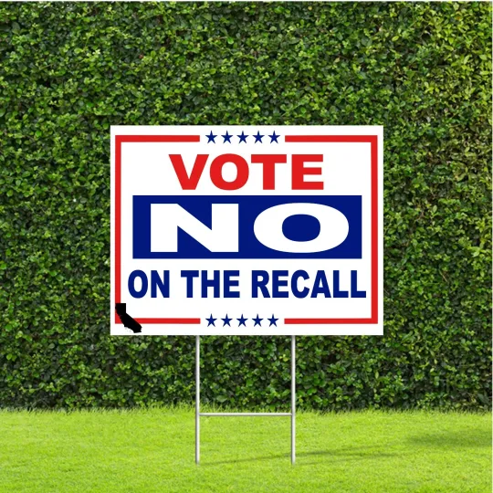 Discover Vote No on California Election Recall Yard Sign with H Stake
