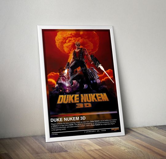 Discover Duke Nukem 3D Poster Print | Duke Nukem Cover | Gaming Poster | 4 Colors | Gaming Decor | Video Game Poster | Gaming Gift | Video Game Print
