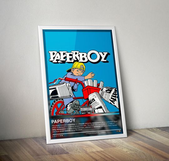 Discover Paperboy Poster Print | Paperboy Cover | Gaming Poster | 4 Colors | Gaming Decor | Video Game Poster | Gaming Gift | Video Game Print