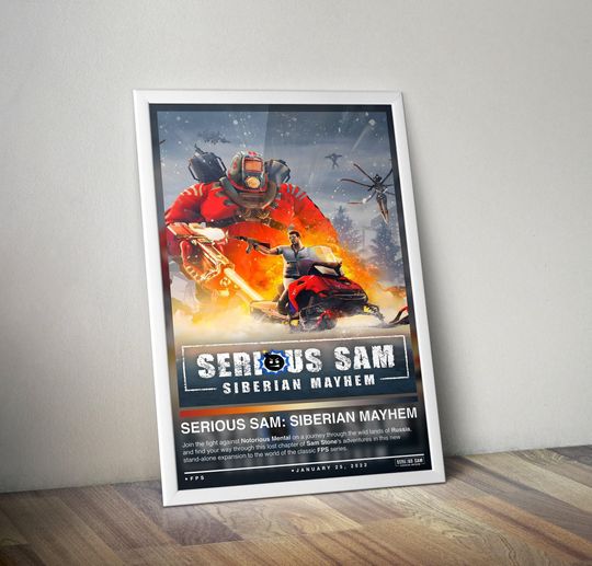 Discover Serious Sam Siberian Mayhem Poster Print | Gaming Poster | 4 Colors | Gaming Decors | Video Game Posters | Gaming Gifts  | Video Game Prints