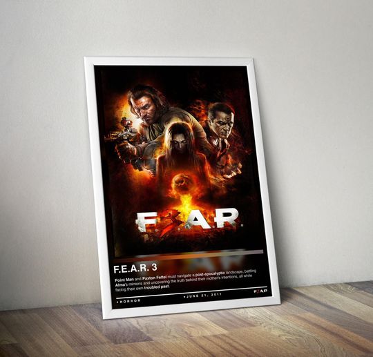 Discover FEAR 3 Poster Print | FEAR Cover | Gaming Posters | 4 Colors | Gaming Decors | Video Game Posters | Gaming Gifts | Video Game Prints
