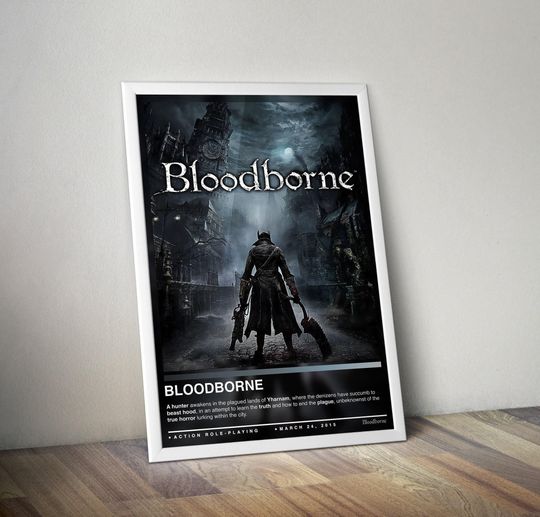 Bloodborne Poster Print | Bloodborne Cover | Gaming Poster| Gaming Decor | Video Game Posters | Gaming Gifts | Video Game Prints