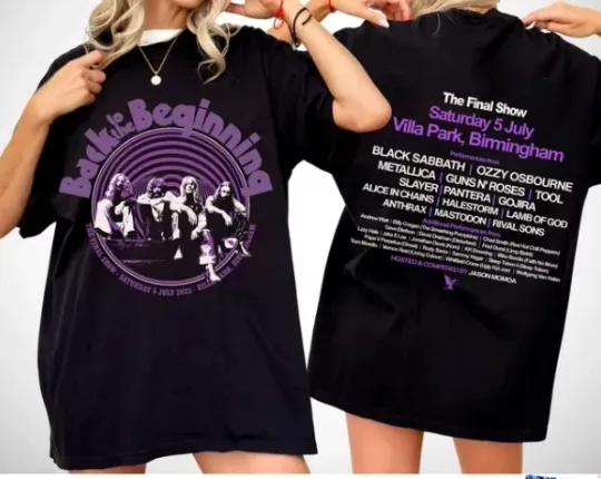 Apparel Back to the Beginning 2025 Tour T-Shirt Birmingham Concert Tee