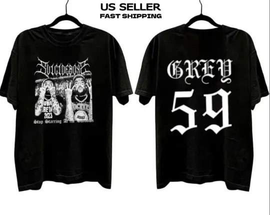 Discover Suicideboys Grey Day Tour 2025 T-Shirt Men's Street Style Double Sided Tee