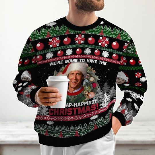 Discover National Lampoon's Ugly Sweater, Clark Griswold Sweater, Funny Xmas Movie Sweater, Festival Xmas Gift, Happiest Christmas Gift