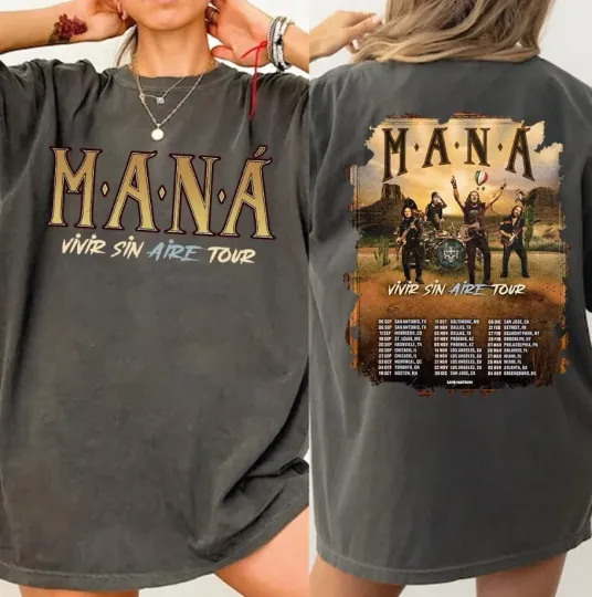 Discover Mana Tour Dates 2025 Concert Double Sided Unisex T-Shirt