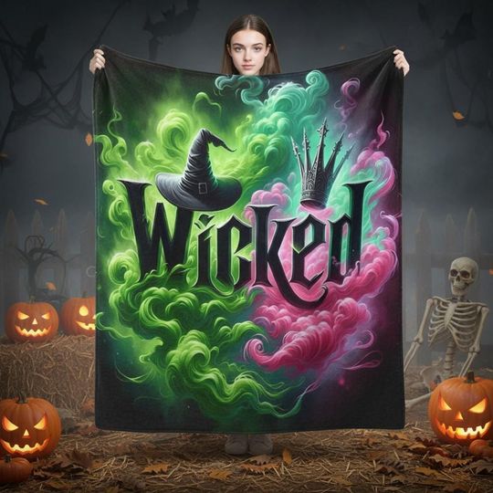 Discover Wicked Blanket, Witch Halloween Throw Blanket, Green and Purple Magic Smoke Blanket, Gothic Witchy Home Decor, Wicked Gift for Her