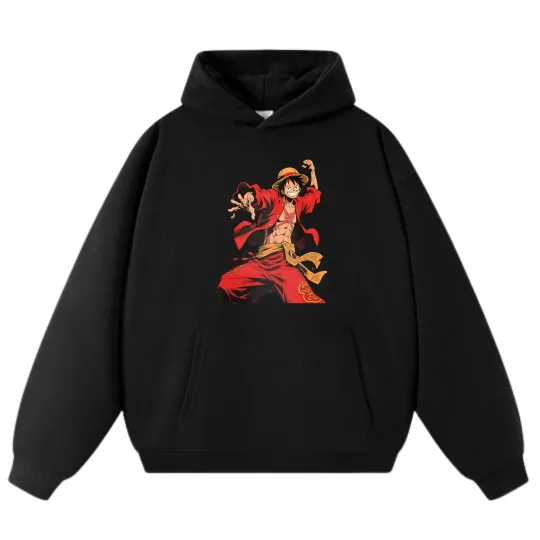 Discover One Piece Luffy Dynamic Action Hoodie, Unisex Sweatshirt