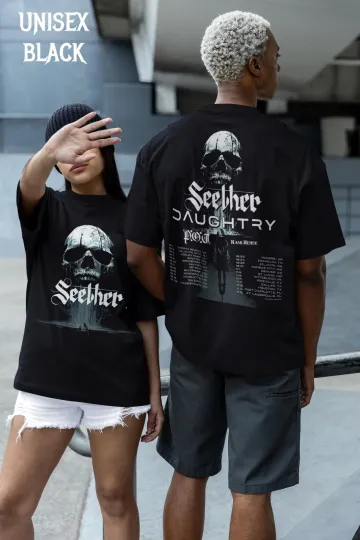 Discover Seether 2025 Concert Rock Tour T-Shirt Double Sided Band Tee