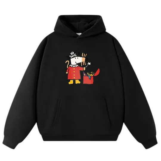 Discover Unisex Cartoon Magic Maisy Hoodie, Black and Gray Casual Sweatshirt