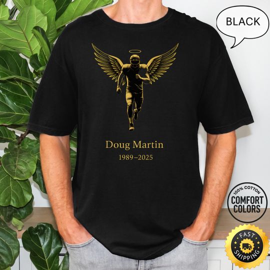 Discover Doug Martin Tribute Shirt  Angel Wings Memorial Tee, Golden Halo Design
