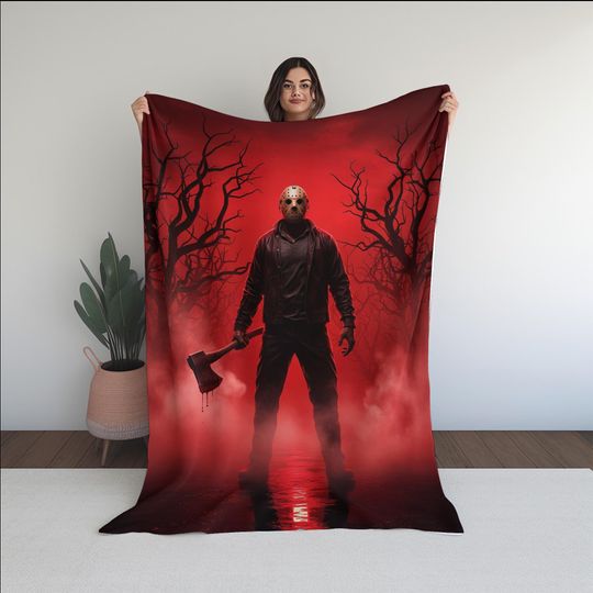 Discover Jason Voorhees Blanket  Friday the 13th Horror Throw, Scary Slasher Movie Blanket, Creepy Halloween Bedding, Horror Fan Gift