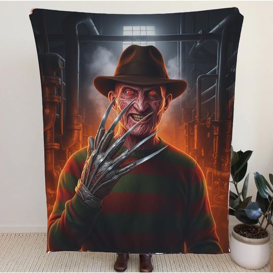 Discover Freddy Horror Blanket, Scary Dream Killer Throw Blanket, Halloween Nightmare Blanket, Creepy Horror Movie Fan Gift, Spooky Bed & Couch Decor