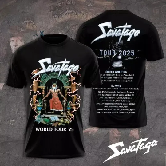 Discover Savatage World Tour 3D T-Shirt Gift For Fans All Sizes