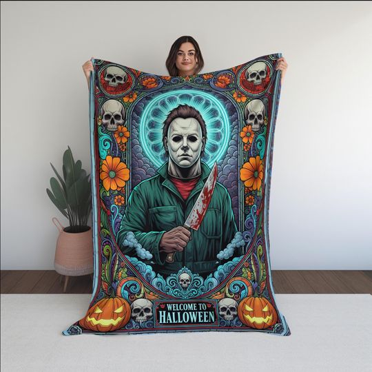 Michael Myers Halloween Blanket: Gothic Horror Movie Throw