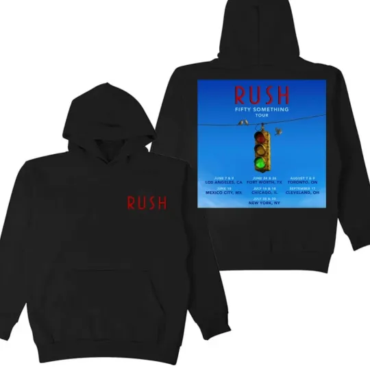 Discover Rush Fifty Something Tour 2026 Dates List Two Sided Unisex Hoodie