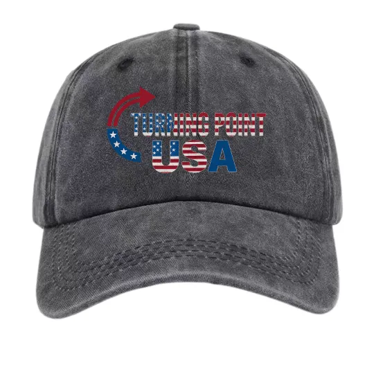 Discover Turning Point USA Logo Baseball Cap Patriotic American Flag Adjustable Dad Hat