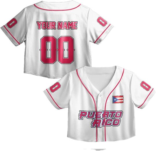 Discover ThuhaTree Store Personalized Puerto Rico Lovers AOP Crop Top Baseball Jersey