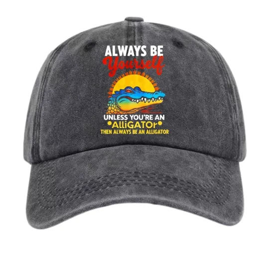 Discover Alligator Sunset Design&Always Be Yourself Graphic Hat Retro Trendy Baseball Cap