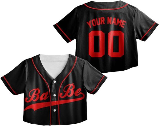 Discover Camelliaa Shop Personalized Color Text Crop Top Baseball Jersey Female