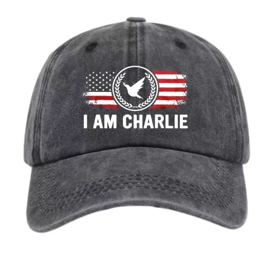 Discover I Am Charlie USA Flag Baseball Cap Patriotic Adjustable Unisex Dad Hat