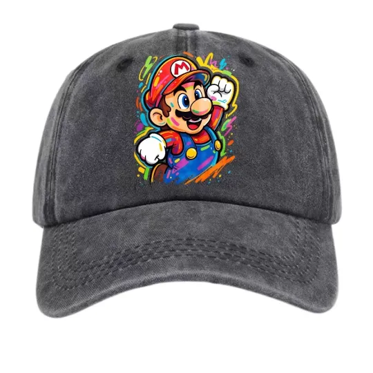 Discover Mario Graphic Print Casual Wear Hat Cute Cartoon Fashionable Trendy Baseball Cap
