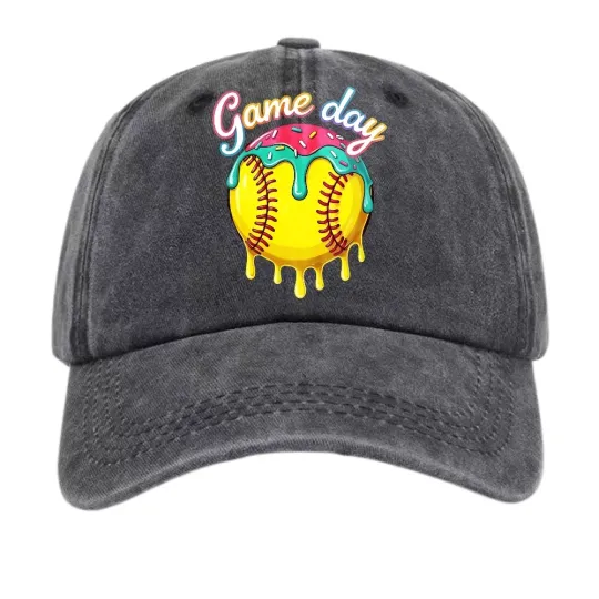 Discover Game Day Donut Graphic Hat Streetwear Baseball Cap Trendy design Baseball Cap