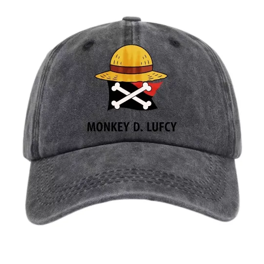 Discover Monkey D. Luffy Straw Print Hat Anime Casual Hat Fashionable Trendy Baseball Cap