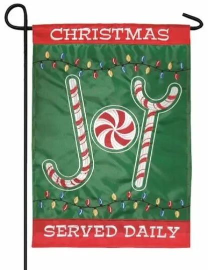 Discover Christmas Joy Candy Canes Double Applique Garden Flag