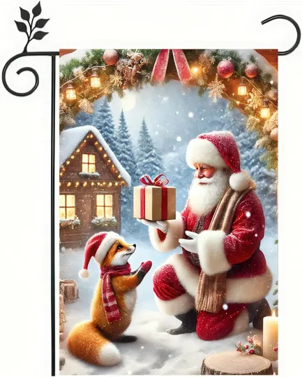 Discover Double Sided Christmas Garden Flag Santa Claus Winter Merry Christmas