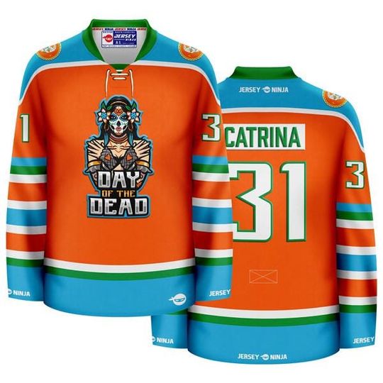 Discover Dia de los Muertos Emblazoned La Catrina Hockey Jersey
