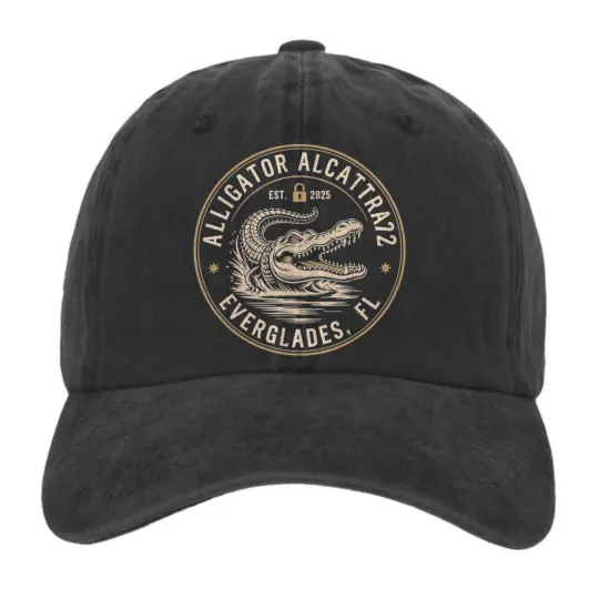 Alligator Alcatraz Everglades Hat – Vintage Florida Gator Patch Baseball Cap