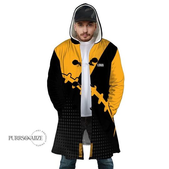 Discover Personalized Name Number Football  Hooded Cloak Coat, Custom Name Pittsburgh Football Team Cloak Coat, Custom Any Sport Favorite Team